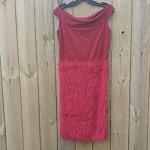 𝅺NWT- Fashion Flower-Off Shoulder Flower Fashion Midi Dress